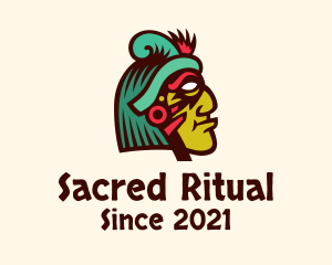 Colorful Mayan Face logo design