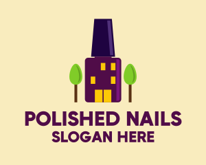 Nail Polish Salon Building logo design