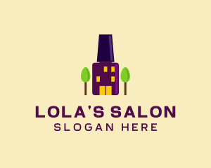 Nail Polish Salon Building logo design