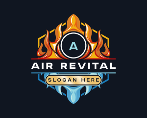 Flame Cooling HVAC logo design