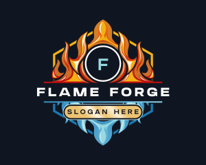 Flame Cooling HVAC logo design