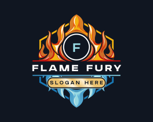 Flame Cooling HVAC logo design