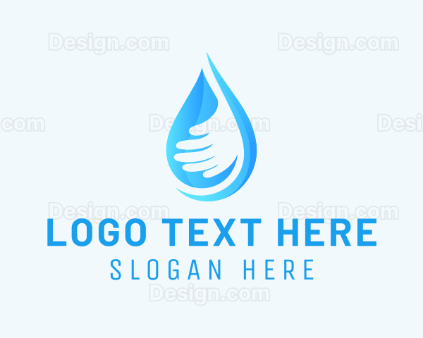 Hand Aqua Droplet Logo