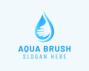 Hand Aqua Droplet logo design