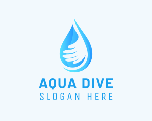 Hand Aqua Droplet logo design