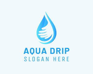 Hand Aqua Droplet logo design