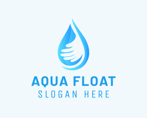 Hand Aqua Droplet logo design