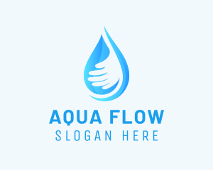 Hand Aqua Droplet logo design