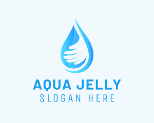 Hand Aqua Droplet logo design