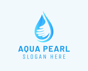 Hand Aqua Droplet logo design