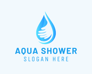 Hand Aqua Droplet logo design