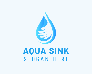 Hand Aqua Droplet logo design