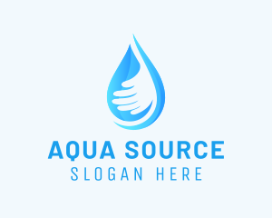 Hand Aqua Droplet logo design