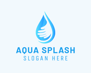 Hand Aqua Droplet logo design