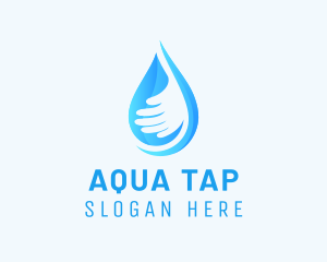 Hand Aqua Droplet logo design