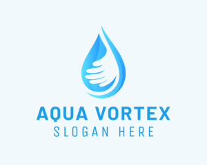 Hand Aqua Droplet logo design