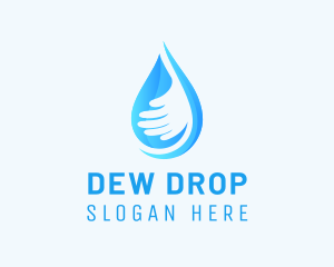 Hand Aqua Droplet logo design