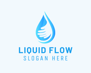 Hand Aqua Droplet logo design