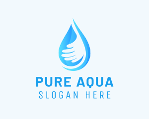 Hand Aqua Droplet logo design