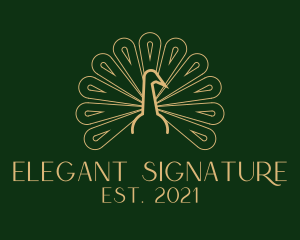 Elegant Peacock Bird logo design