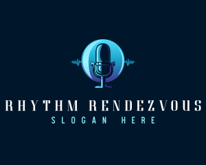 Radio Wave Microphone logo design