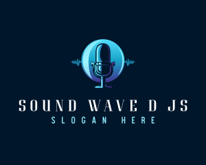 Radio Wave Microphone logo design