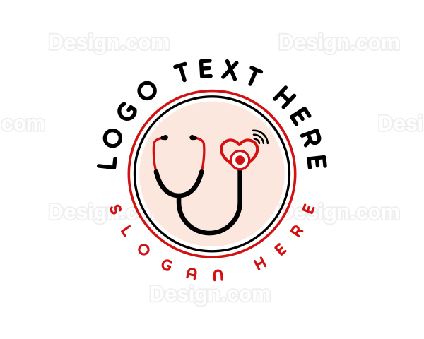 Medical Heart Stethoscope Logo