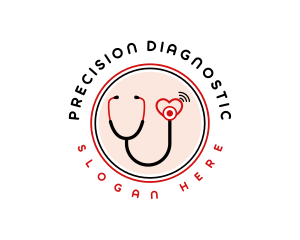 Medical Heart Stethoscope logo design