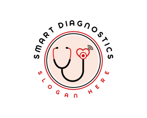 Medical Cardiology Stethoscope logo design