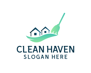 House Broom Cleaning logo design