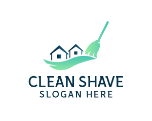 House Broom Cleaning logo design