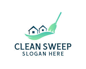 House Broom Cleaning logo design