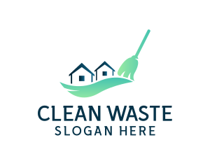 House Broom Cleaning logo design