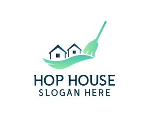 House Broom Cleaning logo design