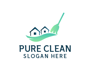 House Broom Cleaning logo design