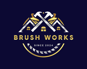 Hammer Refurbish Brush logo design