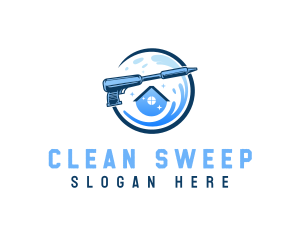 Power Wash Cleaning Wave logo design