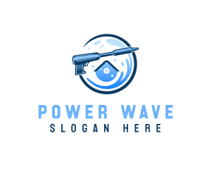 Power Wash Cleaning Wave logo design