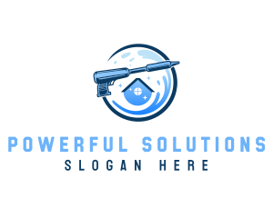 Power Wash Cleaning Wave logo design