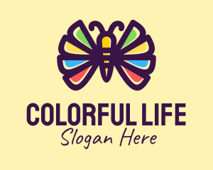 Colorful Butterfly Wings logo design