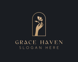 Flower Hand Elegant Logo