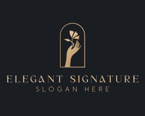 Flower Hand Elegant logo design