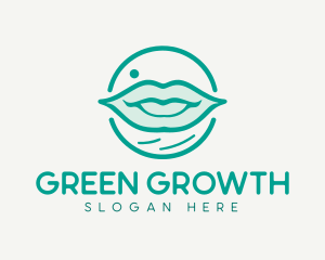 Green Lips Circle logo design