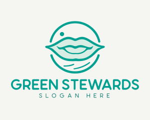 Green Lips Circle logo design