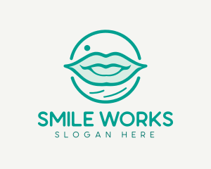 Green Lips Circle logo design