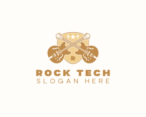 Rock Guitar Pick logo design