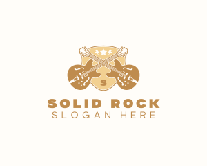 Rock Guitar Pick logo design