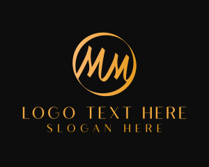 High End Metallic Brand Letter MM logo