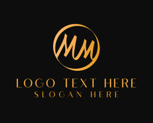 High End Metallic Brand Letter MM Logo