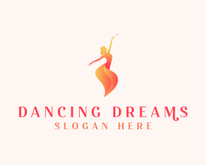 Dancing Ballerina Woman logo